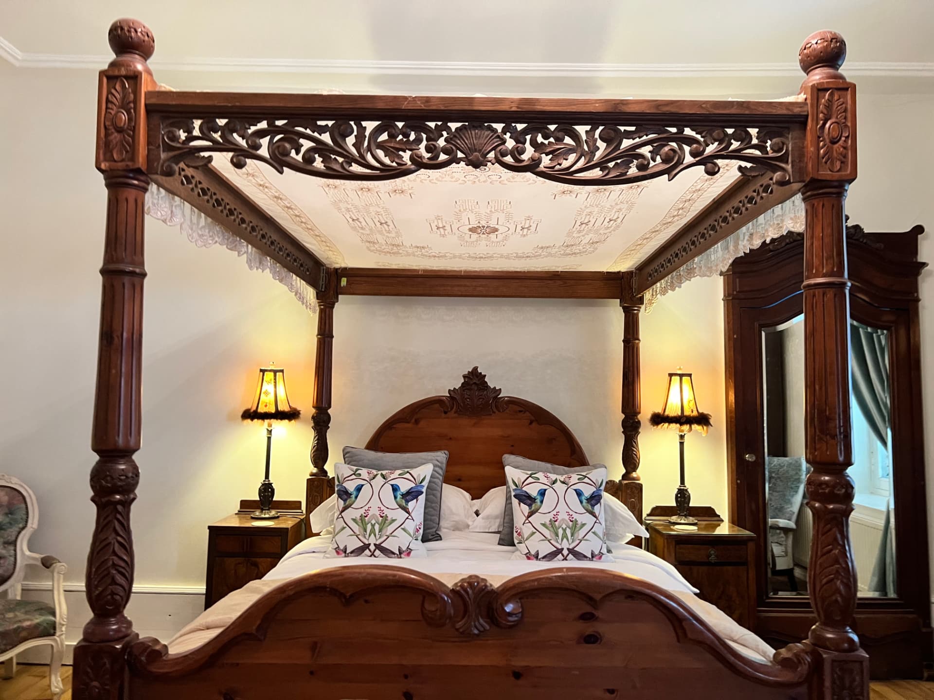 La Chambre Bastié with its magnificent carved four-poster king-size bed